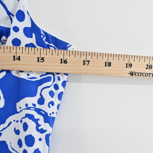 Lilly Pulitzer Augusta Cotton Shift Dress Size 00 Blue Quahog Chowdah Seahorse - Picture 4 of 14
